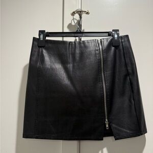 Superdown Black Mini Skirt with Zip Detail